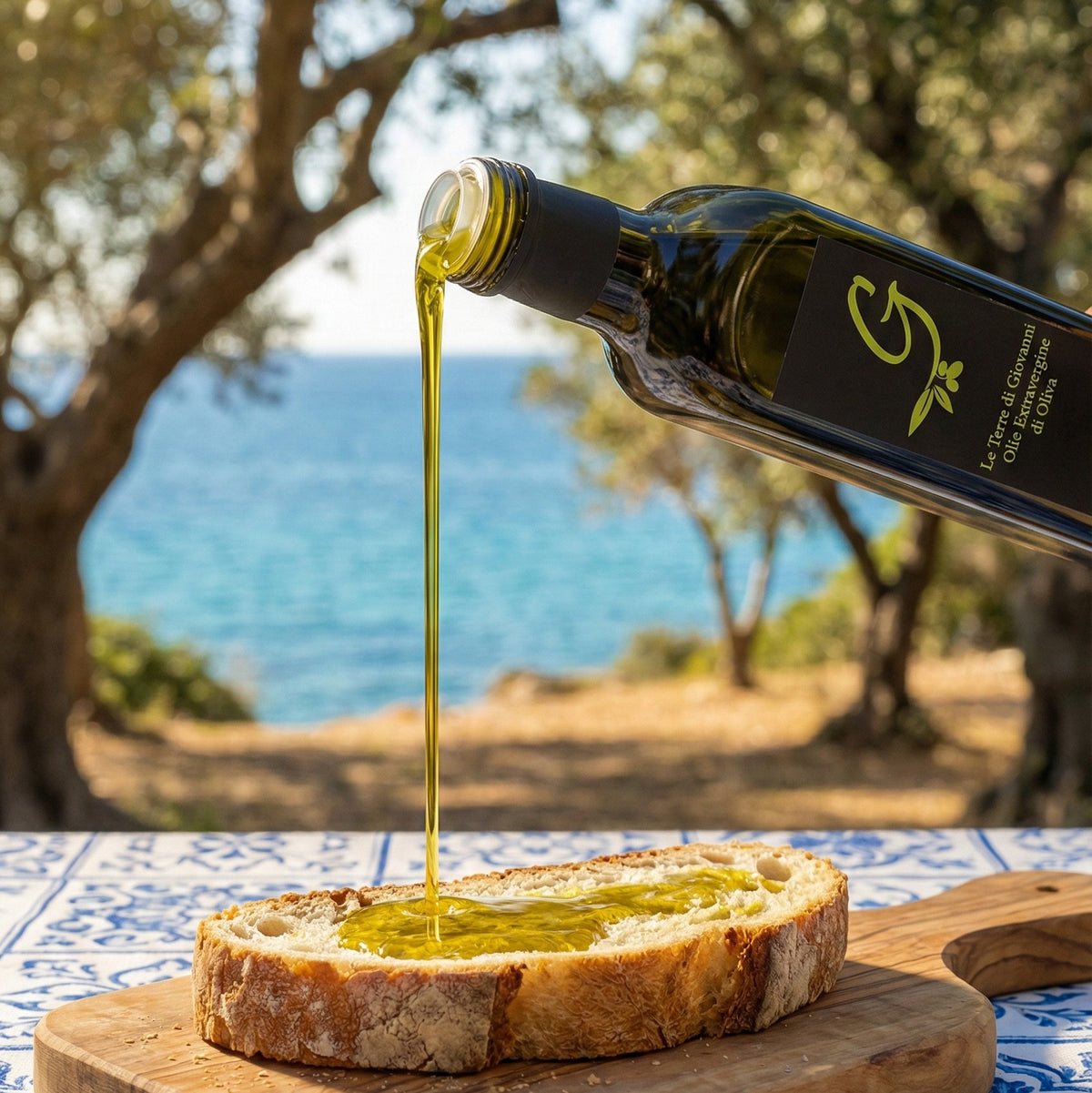 fetta di pane con olio evo