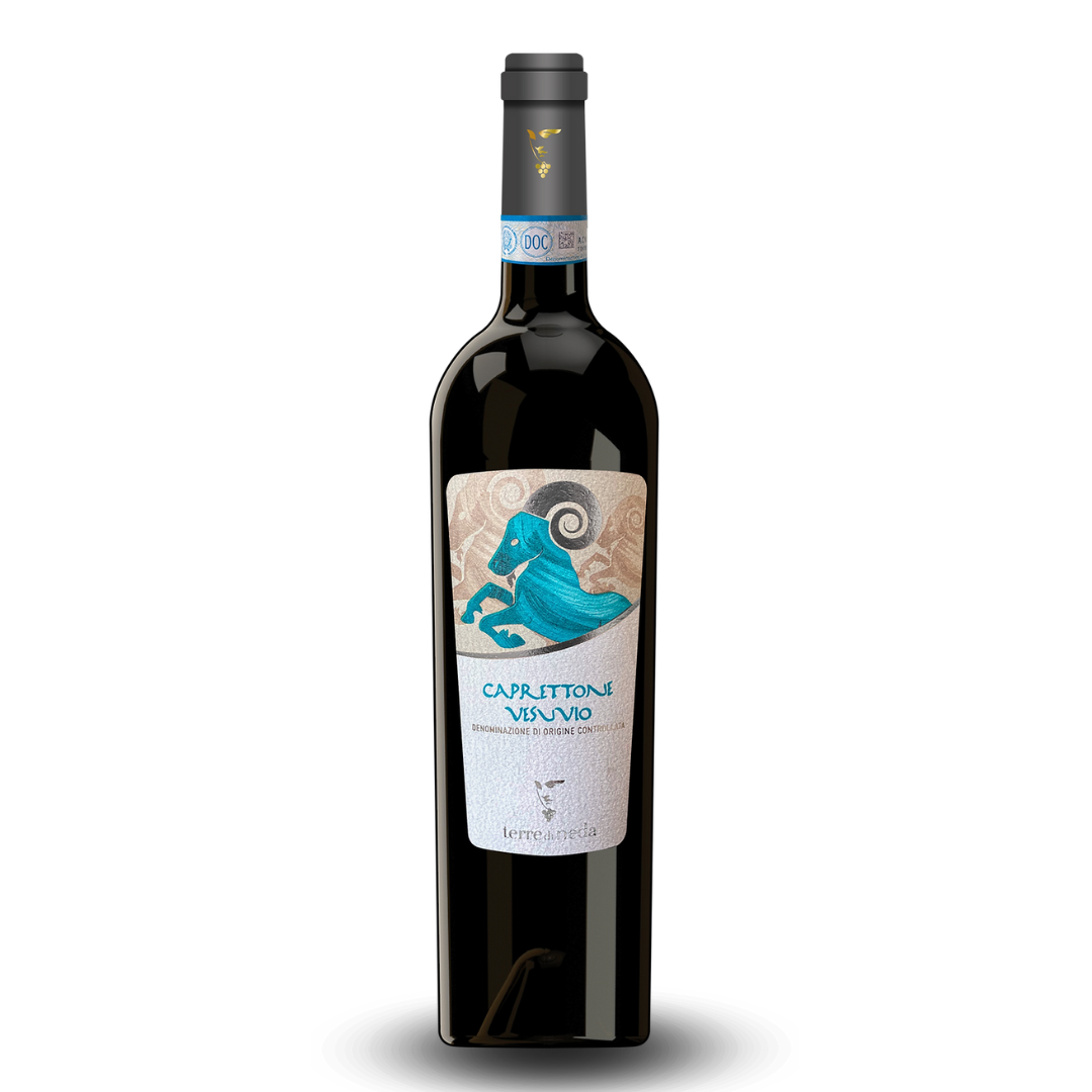 Bottiglia di Caprettone del Vesuvio DOC vino bianco Terre di Neda